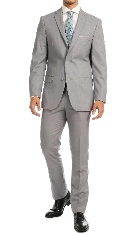 Men's patterned tuxedo -Windsor Light Grey Slim Fit 2 Piece Suit