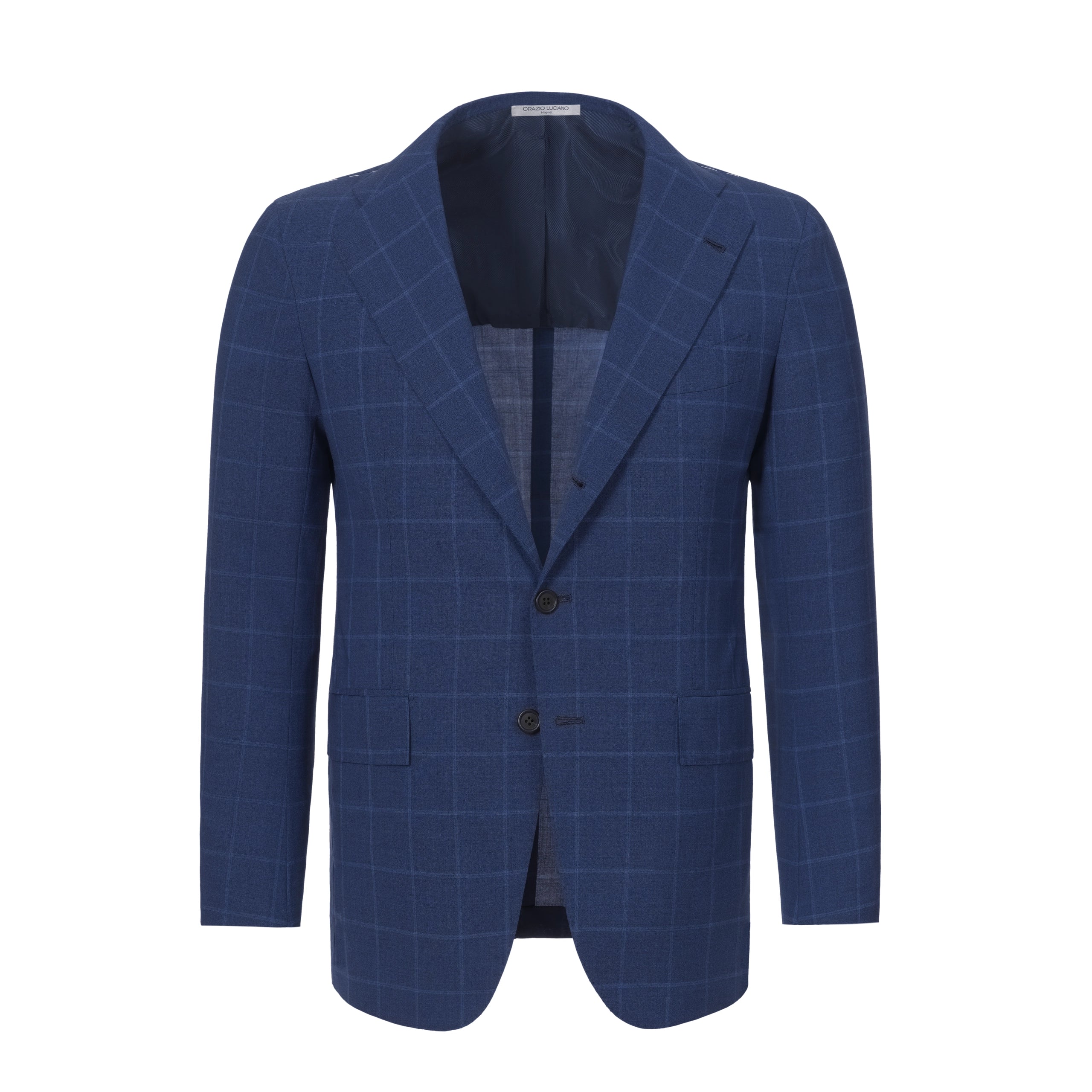 Men's black suit -Wool Windowpane Suit in Royal Blue