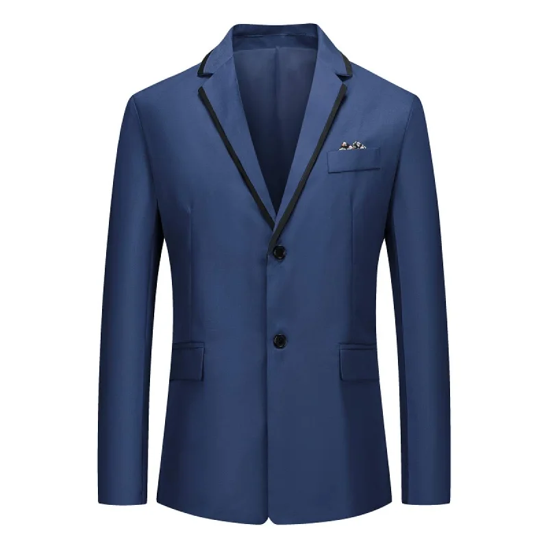 Men's short-sleeve suit -YFFUSHI Mens Classic Blazer Jacket Casual 2 Buttons Lightweight Daily Dress Coat Navy