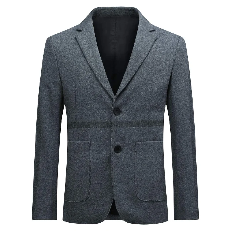 Best men's suits for spring -YFFUSHI Mens Standard Fit Wool Blazer Casual 2 Button Daily Business Suit Jacket Gray