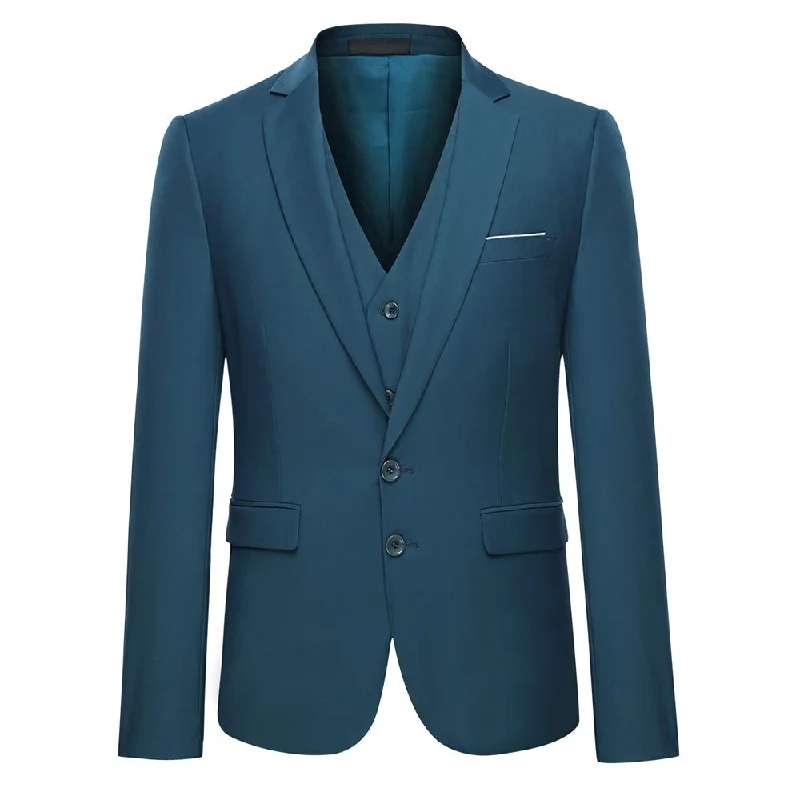 Best suit for wedding guests -YFFUSHI Mens Suit Jacket Vest 2 Piece Set Slim Fit Separate Casual Formal Dress Tops Blue