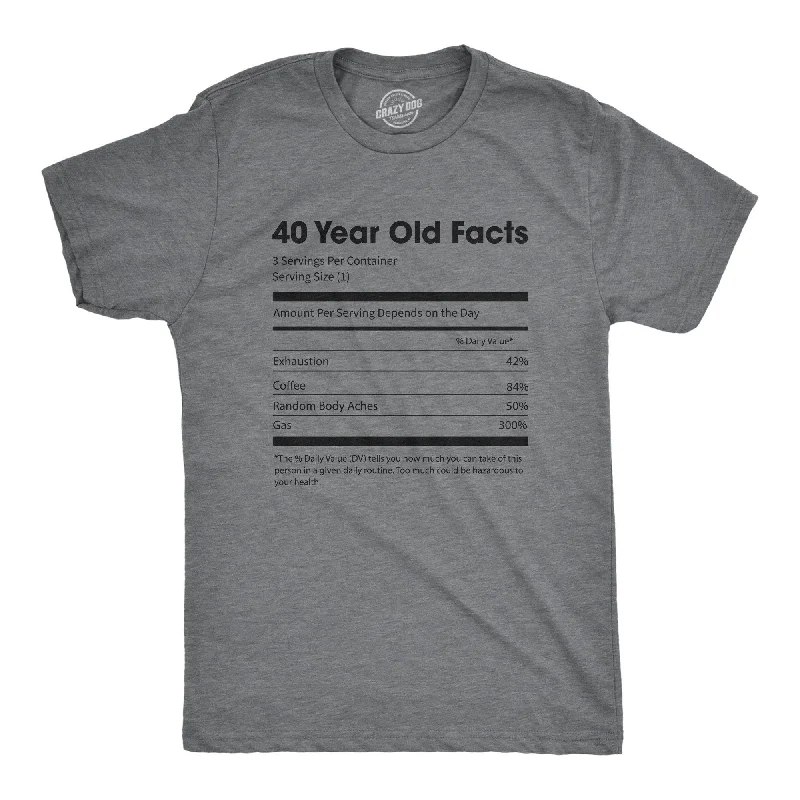 casual shirts for men for vacation -40 Year Old Facts Men's T Shirt