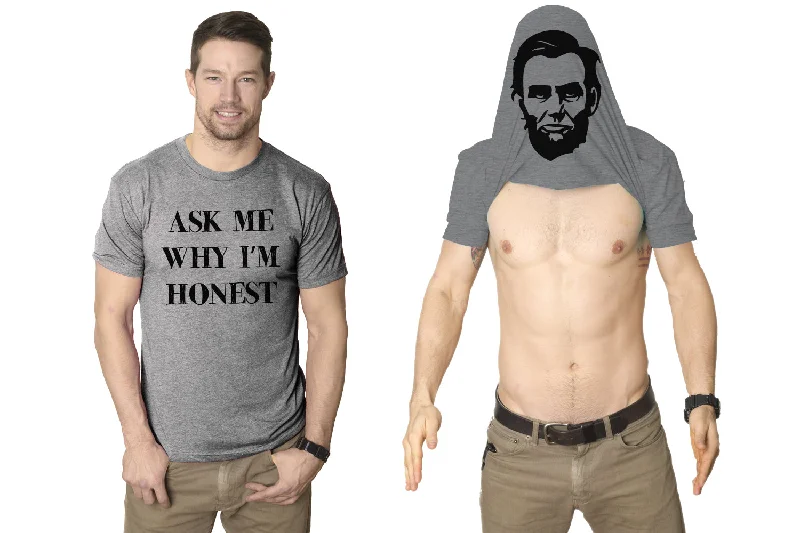 casual men's shirts for parties -Ask Me Why I'm Honest Men's T Shirt