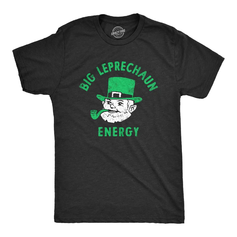 men's short sleeve button-down shirts -Big Leprechaun Energy Men's T Shirt