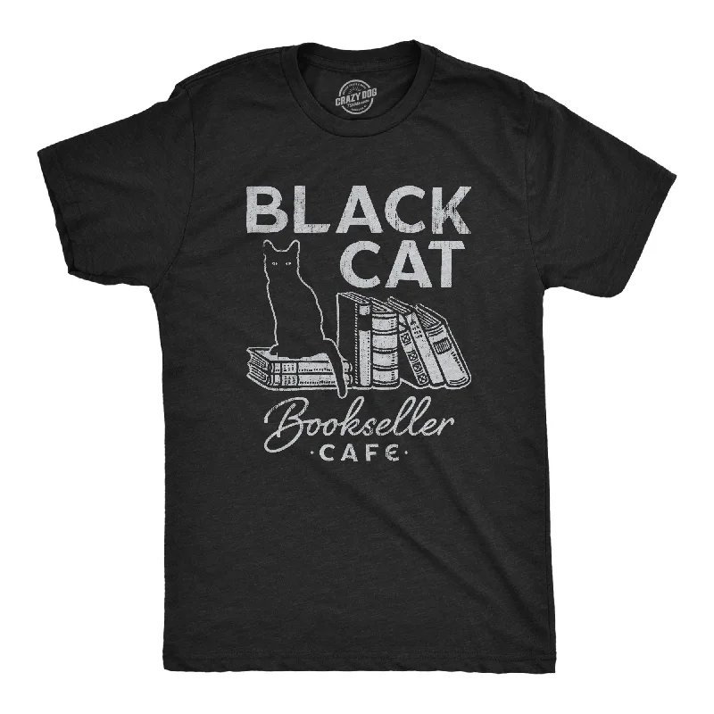 men's plaid dress shirts -Black Cat Bookseller Cafe Men's T Shirt