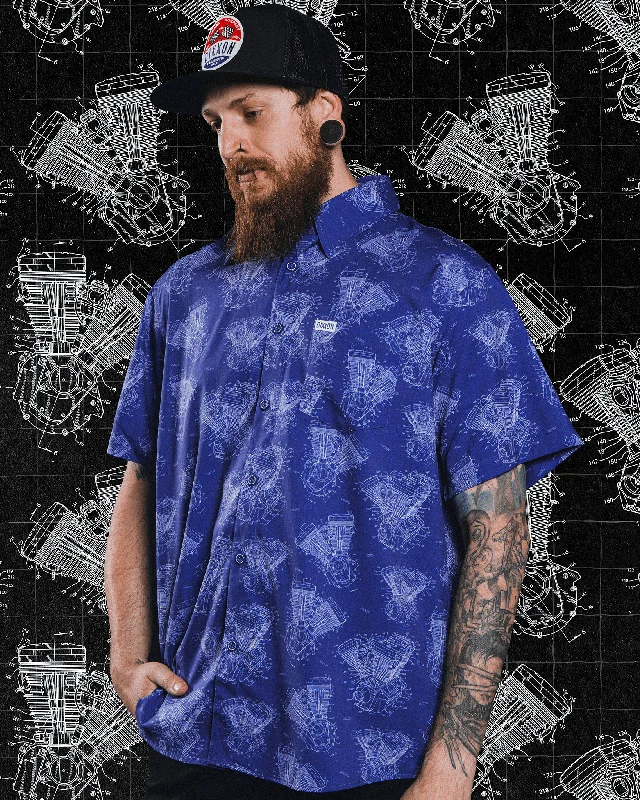 men's shirts with cool patterns -Blueprint Party Shirt