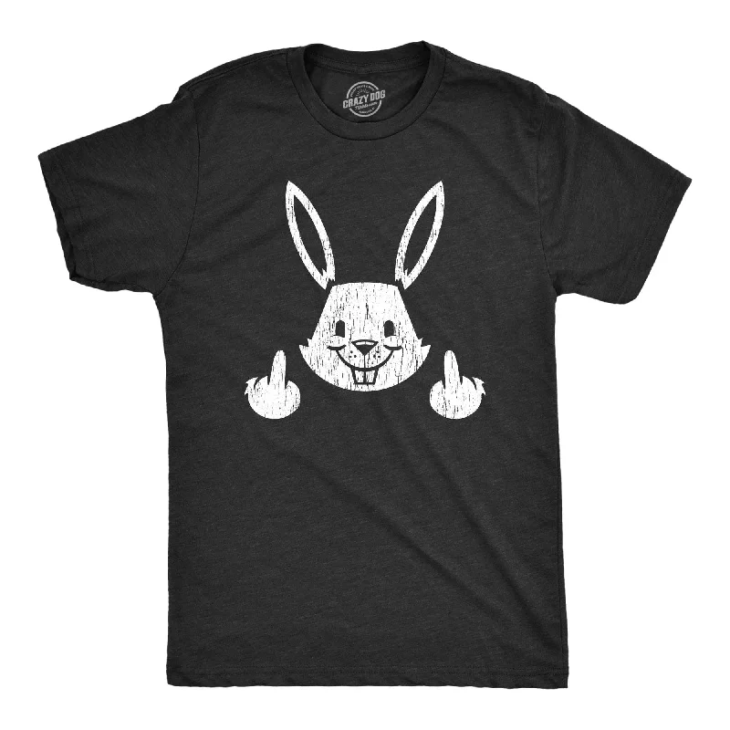 white men's dress shirts -Bunny Flipping The Bird Men's T Shirt