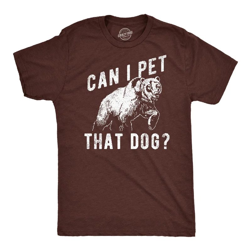 classic plaid shirts for men -Can I Pet That Dog Bear Men's T Shirt