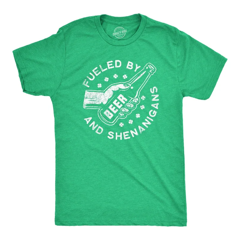 men's lightweight dress shirts -Fueled By Beer And Shenanigans Men's T Shirt