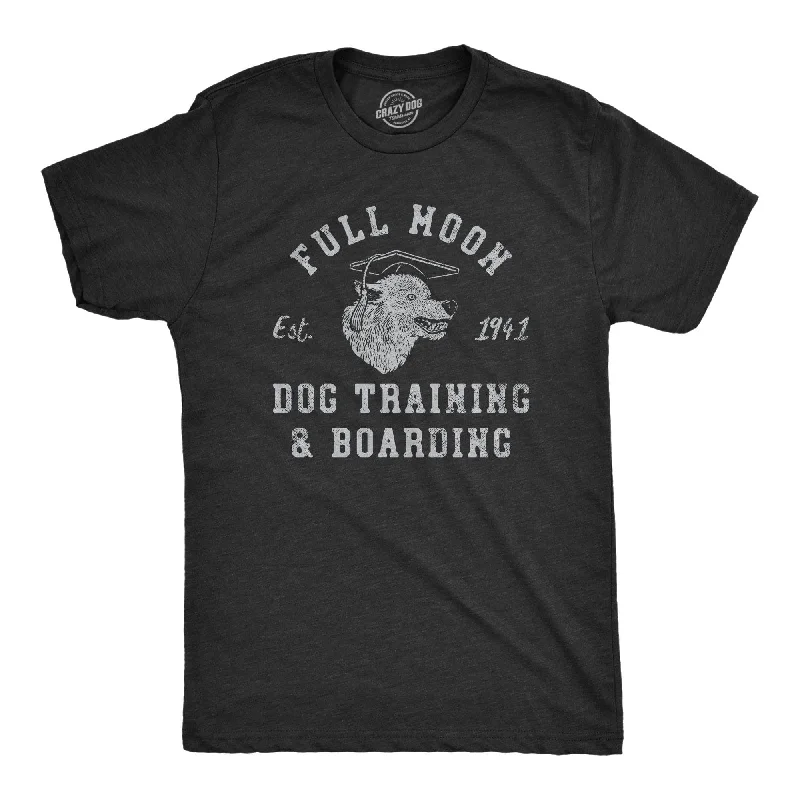 men's striped shirts -Full Moon Dog Training And Boarding Men's T Shirt