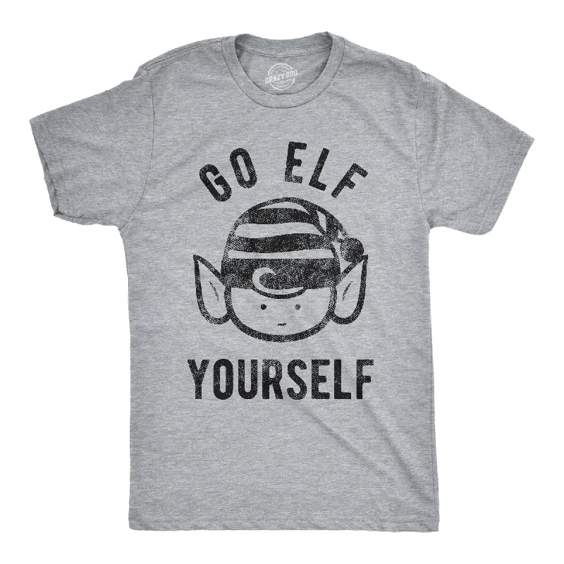 men's short sleeve button-down shirts -Go Elf Yourself Men's T Shirt