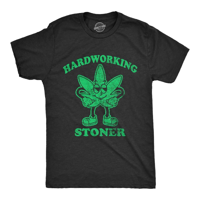 men's shirts with subtle prints -Hardworking Stoner Men's T Shirt