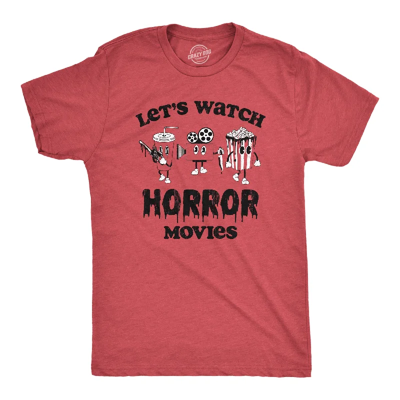 men's beige shirts -Lets Watch Horror Movies Men's T Shirt