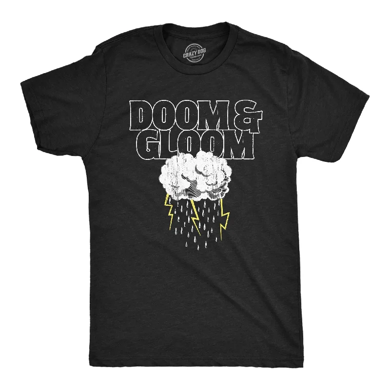 men's colorful shirts -Mens Doom And Gloom T Shirt Funny Sarcastic Bad Weather Rain For Guys