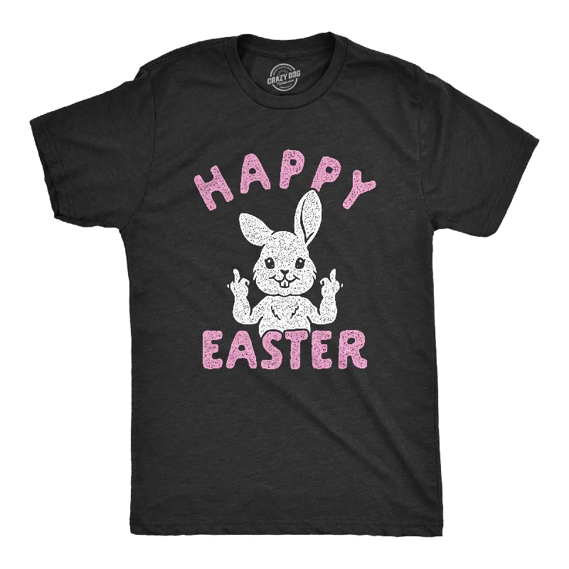 trendy men's shirts -Mens Happy Easter Middle Finger T Shirt Cute Funny Offensive Bunny Hilarious Top