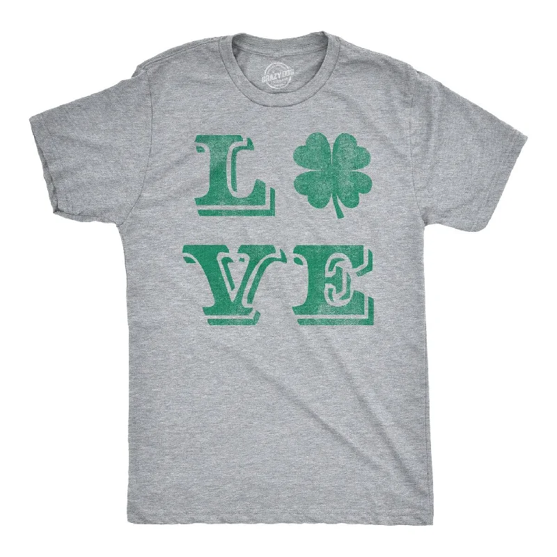 men's luxury casual shirts -LOVE Lucky Clover Men's T Shirt