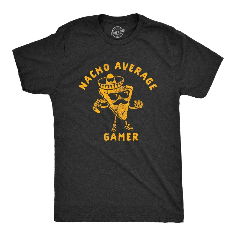 men's shirts with modern patterns -Nacho Average Gamer Men's T Shirt