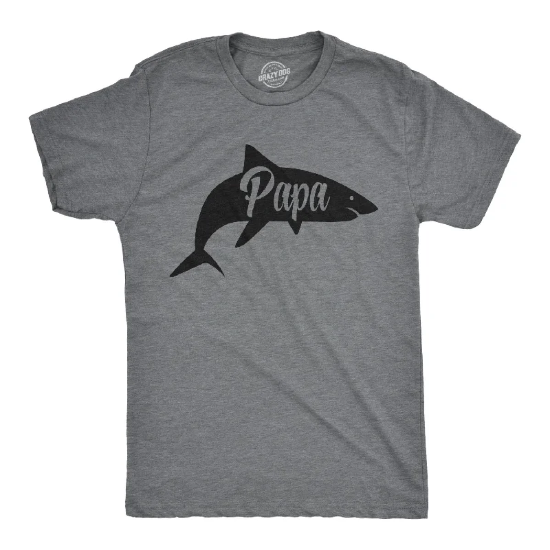 men's shirts with geometric prints -Papa Shark Men's T Shirt