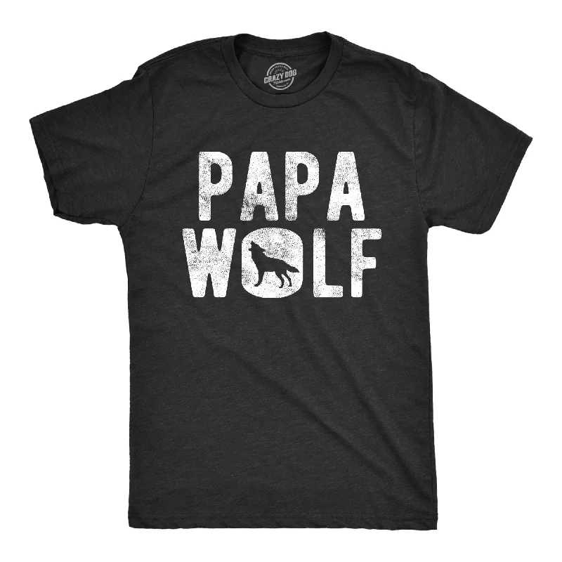 cool shirts for men -Papa Wolf Men's T Shirt