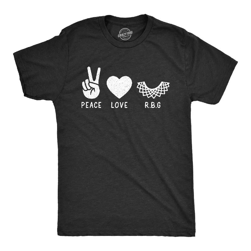 men's shirts with stylish collars -Peace Love RBG Men's T Shirt