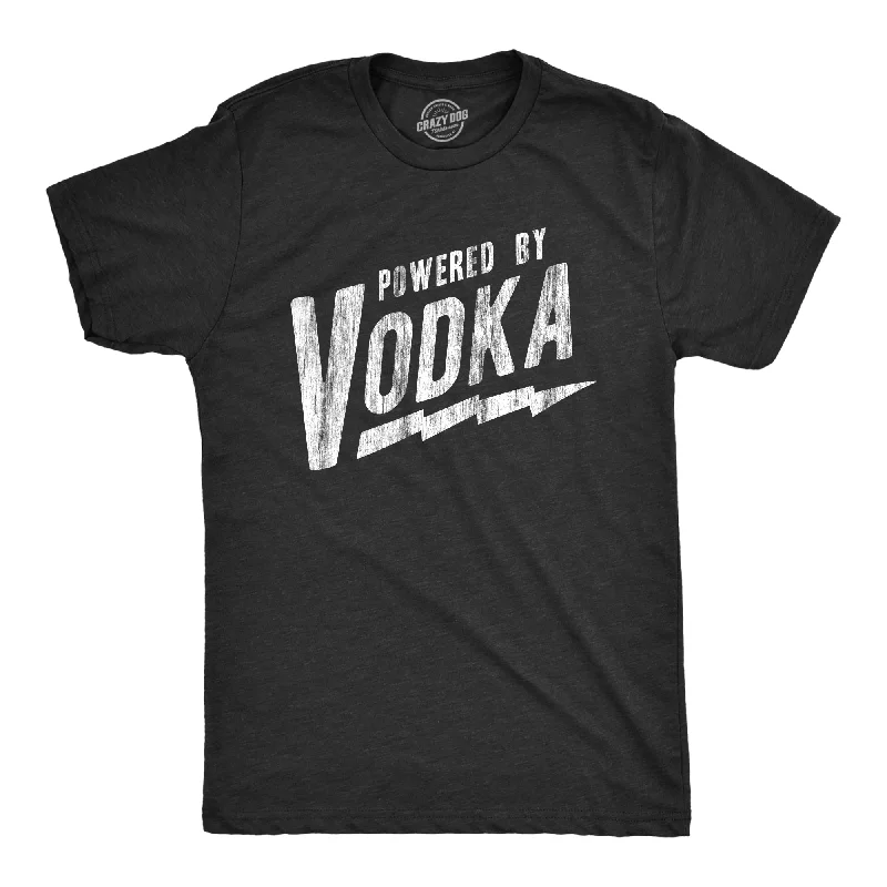 casual shirts for men for vacation -Powered By Vodka Men's T Shirt