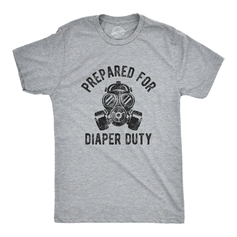 men's shirts with contrasting sleeves -Prepared For Diaper Duty Men's T Shirt