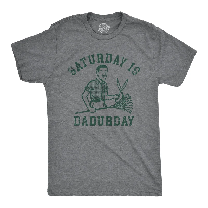 men's trendy checked shirts -Saturday Is Dadurday Men's T Shirt