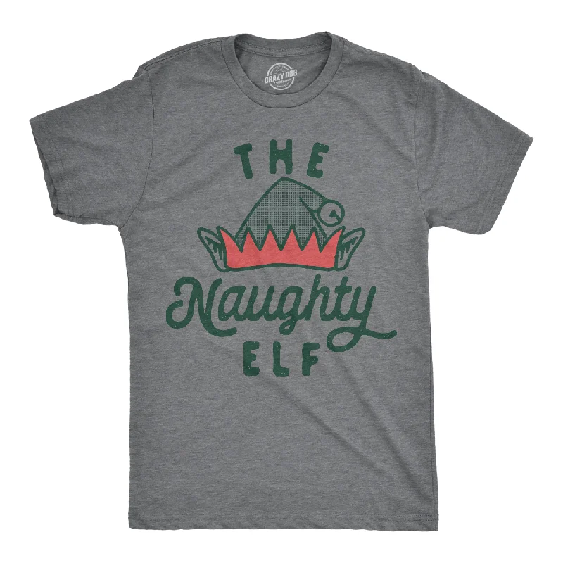 men's casual shirts with pockets -The Naughty Elf Men's T Shirt