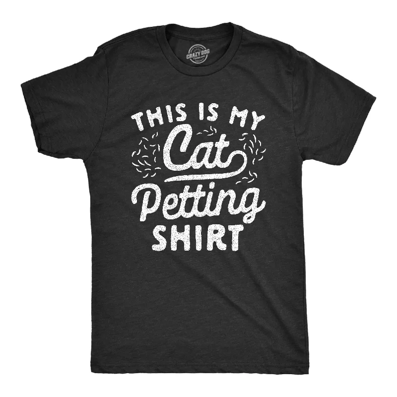 men's shirts with contrasting cuffs -This Is My Cat Petting Shirt Men's T Shirt