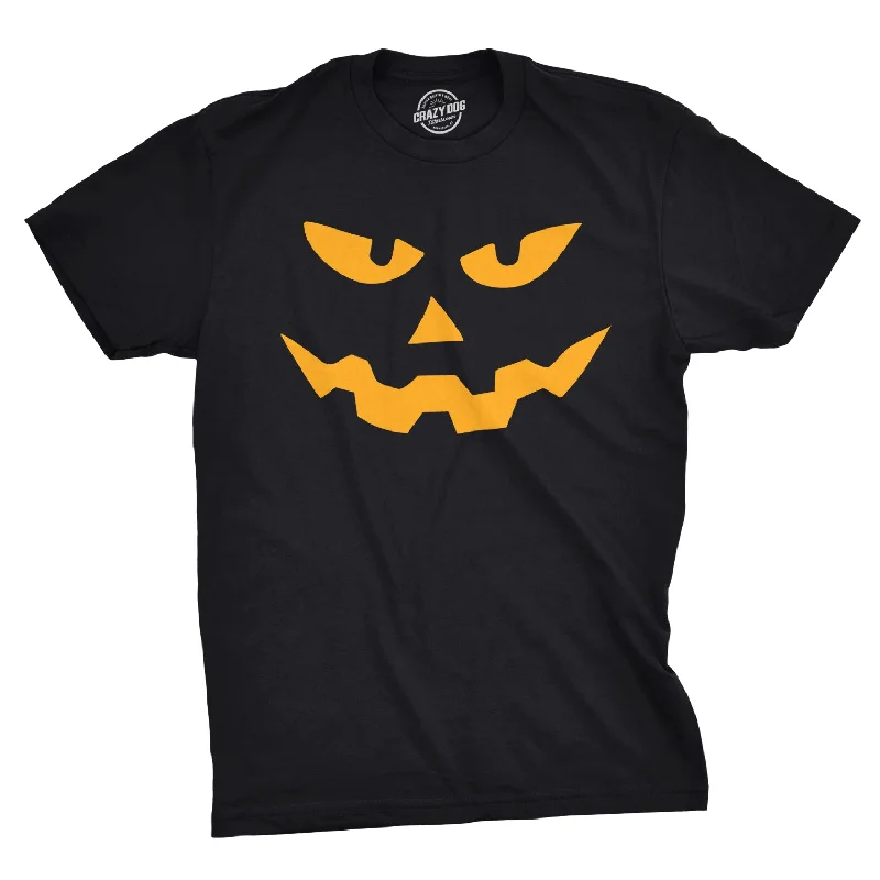 men's printed shirts -Triangle Nose Pumpkin Face Halloween Men's T Shirt