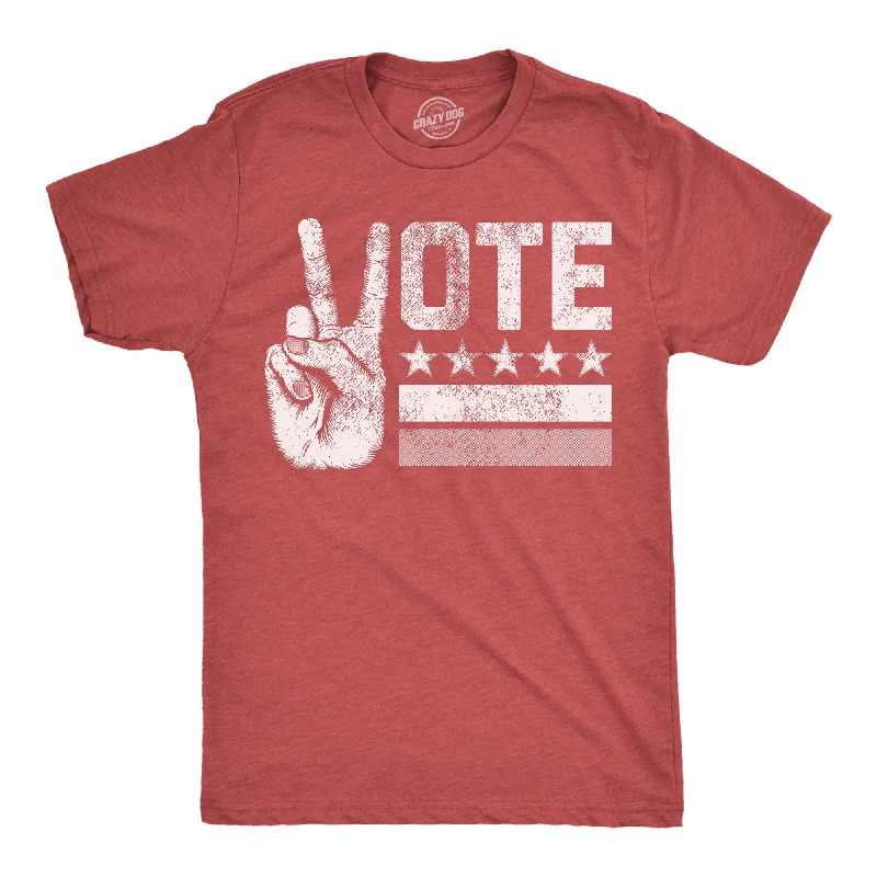 men's casual shirts for travel -Vote Peace Hand Men's T Shirt